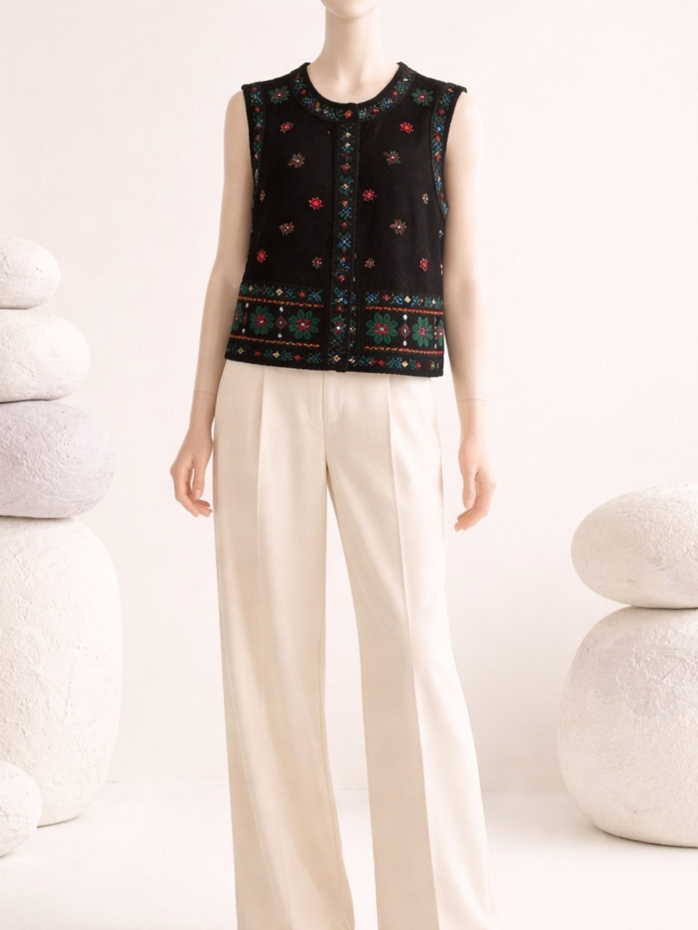 Vintage Talbots Embroidered Vest
